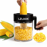 LZLOOK front view with bowl showing neat kernel collection benefit