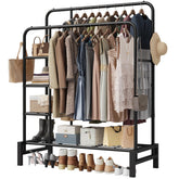 LZNIOZ front view showing full assembled rack and organized garments