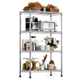 M MZG front view chrome shelving showing full four-tier storage benefits