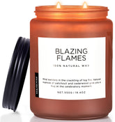 M&Sense front jar showing glass candle and warm amber glow benefit: visual elegance