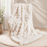 macinso front folded throw showing plush pile and neat edges for instant comfort