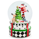 MACKENZIE-CHILDS snow globe front view showing festive display and holiday charm