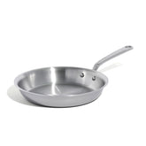 Made In front view of 10-inch pan showing sleek stainless finish and professional look