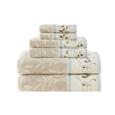 Madison Park towel set front view shows full packaged styling and coordinated look