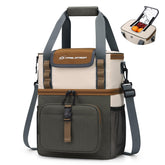 Maelstrom front view showing exterior pockets and durable fabric benefit organization