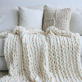 Maetoow blanket front drape showing cozy cream decor and warm appeal