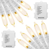 MAGOTAN front packaging showing two 16ft LED string light packs and benefits