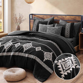 MaiRêve front view of black comforter set showing full bed styling benefit