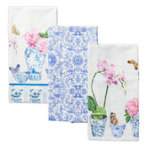 Maison d' Hermine front packaging showing set of three towels and branding benefits