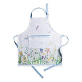 Maison d' Hermine front view apron showing full coverage and stylish print for protection