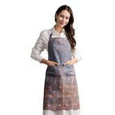 Maison d' Hermine apron front view showing full coverage and elegant watercolor design