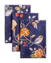 Maison d' Hermine front view of three-towel set showing designs and packaging benefits