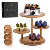 MAJURI front view of 4-tier cupcake stand showing elegant presentation and capacity