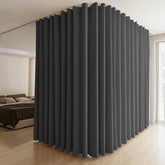 MaKefeile front panel black drape showing full-width privacy benefit