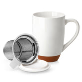 MALACASA front view of khaki-white mug showing modern design and large capacity