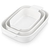 malacasa front packaging showing three white ceramic dishes and neat presentation benefit