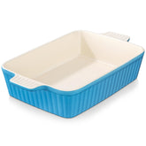 MALACASA front view blue casserole showing attractive serving finish