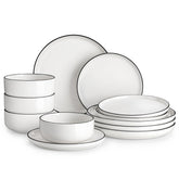 MALACASA front view of full 12-piece set showing clean modern look and easy styling