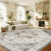 Marsail front view of 8x10 brown floral rug showing aesthetic appeal