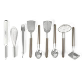 Martha Stewart front view of set showing complete nine-piece collection and polished finish