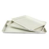 Martha Stewart front view of linen white cookie sheet set showing clean finish and modern look