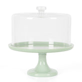 Martha Stewart Highbrook front view showing jadeite pedestal and dome, adds vintage charm