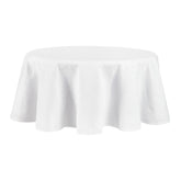 Martha Stewart front view of white honeycomb tablecloth showcasing finished edge and pattern benefit: polished tablescape