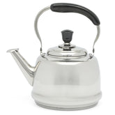 Martha Stewart Kingstree kettle front view shows polished finish and classic silhouette, enhancing table style