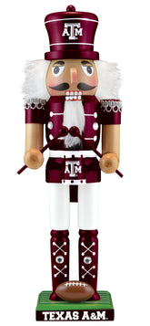 Masterpieces Texas A&M nutcracker front view showing team colors and detailed finish for display