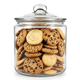 Masthome front view glass cookie jar shows clear storage and tidy look
