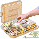 MAYELM front view charcuterie board showcasing tidy serving and portability