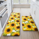 MAYHMYO front view showing vibrant sunflower print and welcoming decor benefit