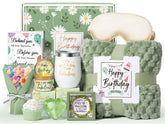MAYICIVO birthday box front view showing festive packaging and card, perfect for gifting