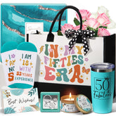 MAYICIVO canvas tote front view with "In My Fifties Era" print shows durable gift presentation