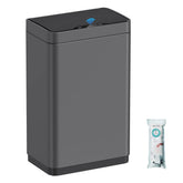 Mbillion front view stainless steel trash can showing modern design and convenience