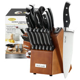 McCook front view of knife block displaying all 15 pieces and neat organization