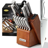 McCook knife set front view showing full block and tools, neat storage benefit
