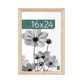 MCS front view of 16x24 frame showing clean natural woodgrain finish and display benefit