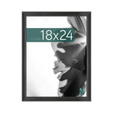 MCS frame front view showing black woodgrain finish and clean display benefits