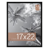 MCS front view showing black frame and framed poster for clean display