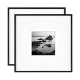 MCS front view showing brass-tone frame and centered 8x8 print, sleek presentation