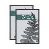 MCS front view of 24x36 frame showing sleek black woodgrain and clean poster display benefit