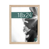 MCS natural woodgrain front view showing clean frame and polished finish benefit display