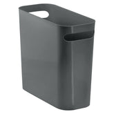 mDesign charcoal gray front view showing compact rectangular shape and tidy look