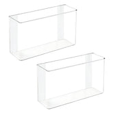 mDesign clear front view of two bins showing sleek storage and visibility