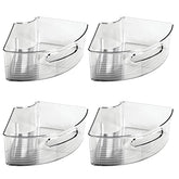 mDesign smoke gray front view showing all four bins neatly stacked and labeled for visual clarity