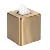 mDesign soft brass front view showing sleek tissue cover and polished finish for decor