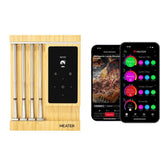 MEATER Pro XL front view showing charger and four probes for easy multi-meal control
