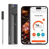 Meatmeet front view showing complete thermometer kit and controls for easy setup