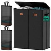 MECINFUL front view with lid showing tidy covered laundry storage benefit